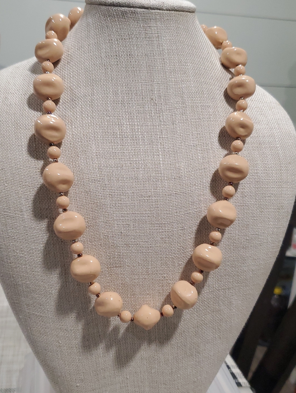 Neutral Beige Beaded Necklace - Women Jewelry Necklaces
